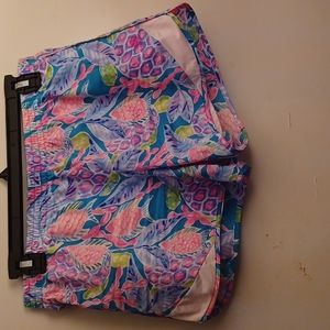 Lilly Pulitzer Sea Turtles and Fishes Print Luxletic Shorts Size S Small